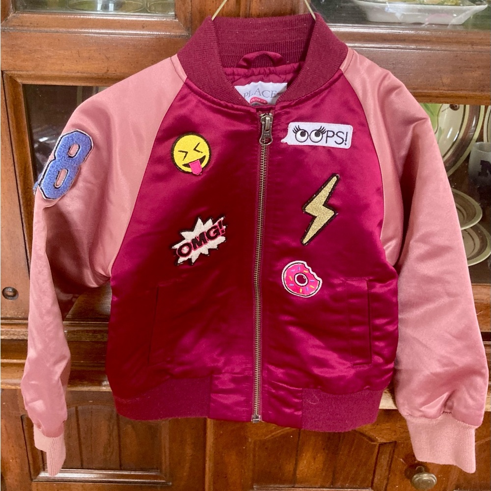 Dark and Light Pink Kid’s Satin Bomber jacket